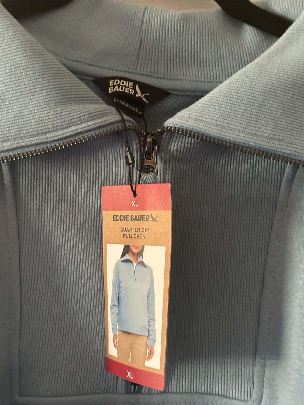 Eddie Bauer Light Blue Women's Quarter-Zip Pullover